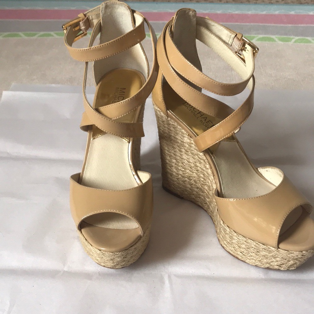 Michael Kors patent leather wedges